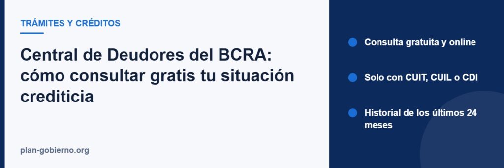 Consulta de la Central de Deudores del BCRA con CUIT, CUIL o CDI